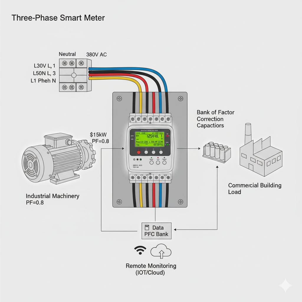  سیستم برق سه فاز با کنتور