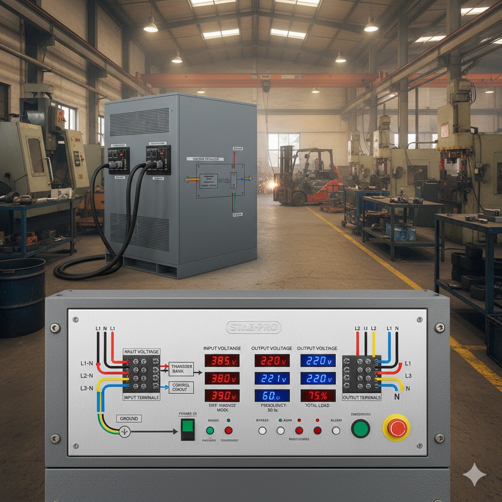 پنل جلویی یک استابلایزر سه فاز