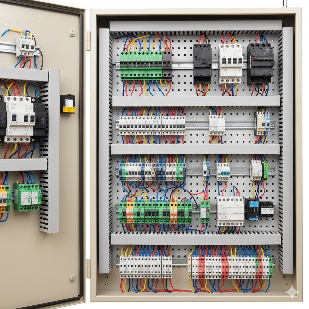 فضای داخلی یک تابلو برق
