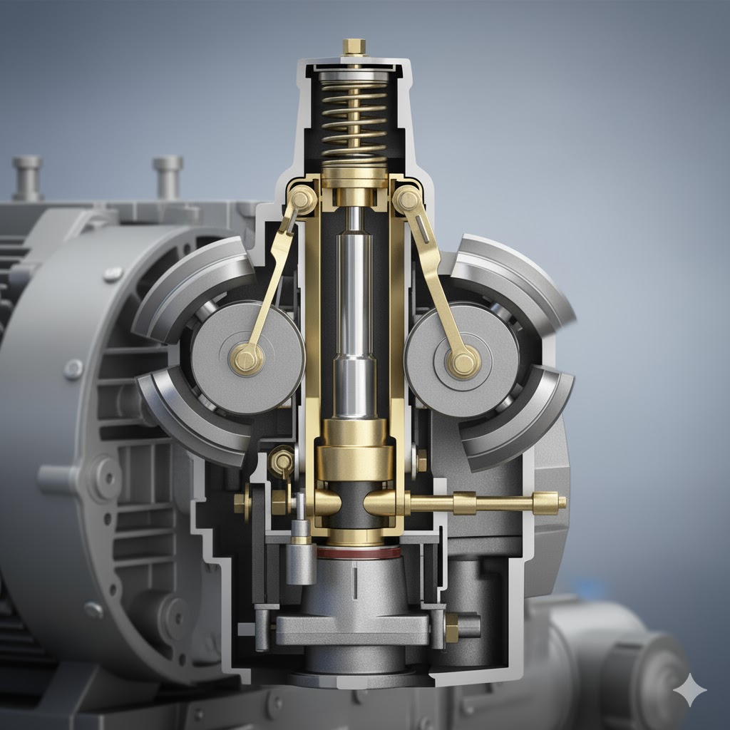 مکانیزم داخلی یک گاورنر مکانیکی