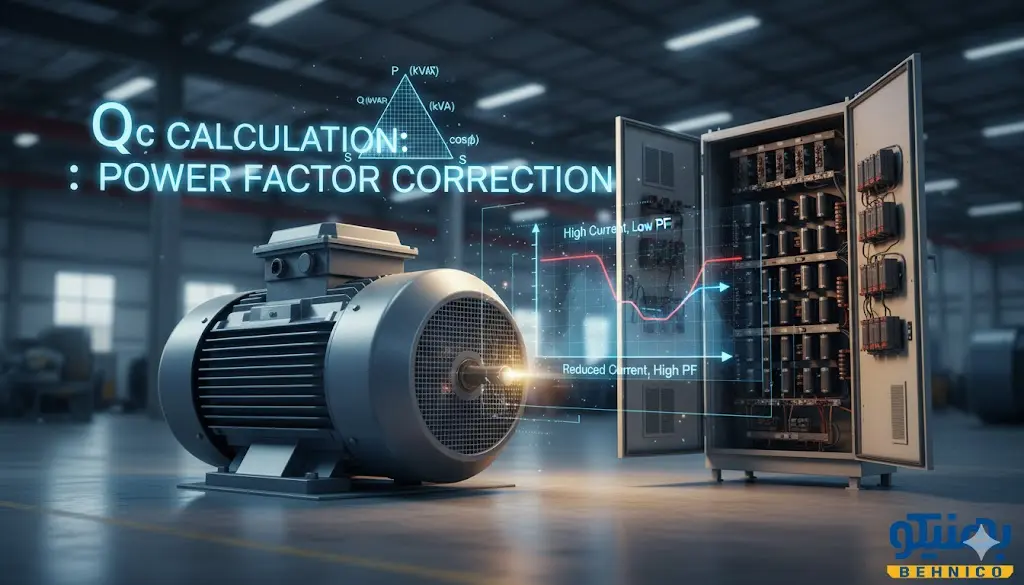 محاسبه Qc خازن مورد نیاز برای موتورهای الکتریکی: جبران توان راکتیو در الکتروموتورها