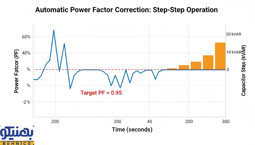 نمودار عملکرد پله‌ ایPF