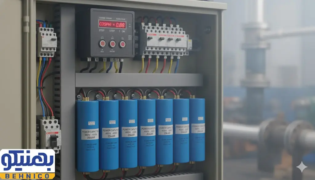 اجزای داخلی یک تابلو بانک خازنی