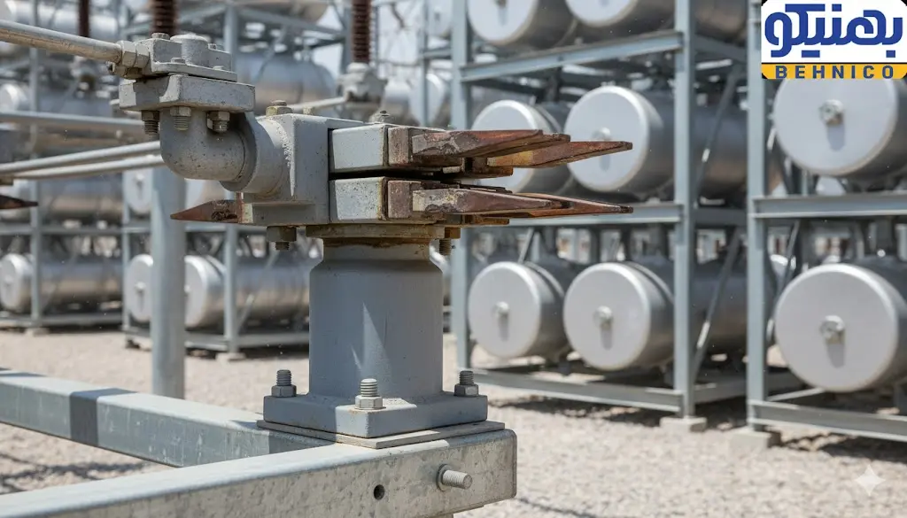 سکسیونرها (Disconnectors) و بوشینگهای عایقی در یک بانک خازنی فشار قوی