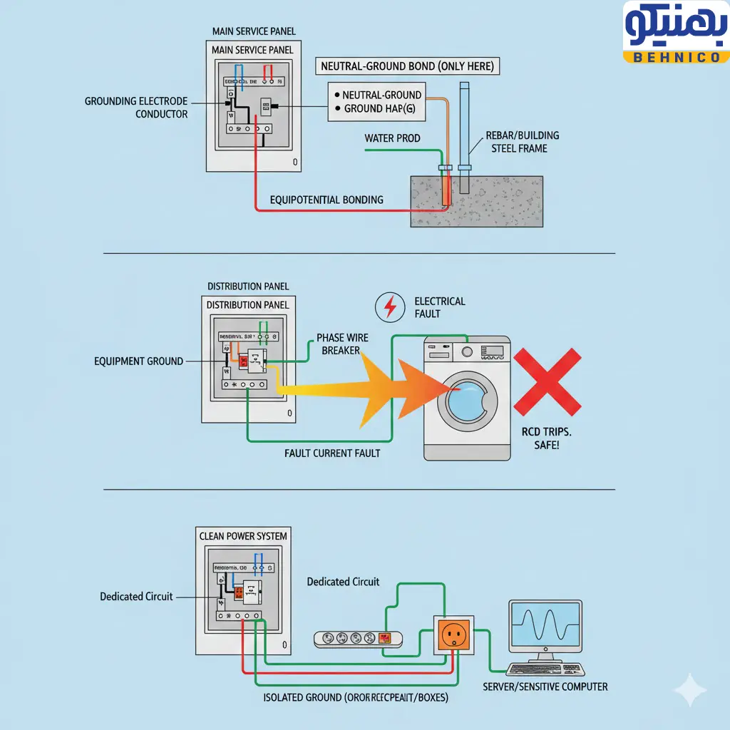 نحوه اتصال سیم ارت به زمین