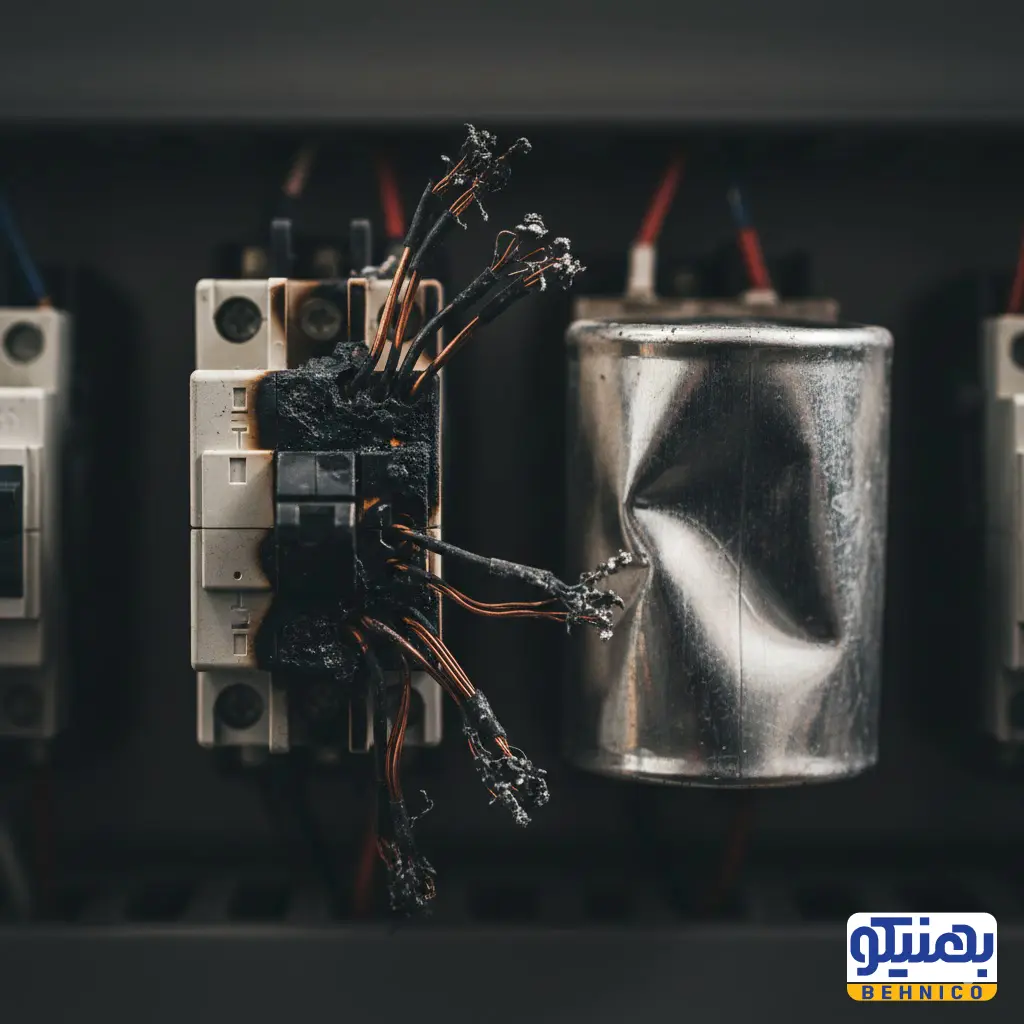 قطعات آسیب دیده و کنتاکتورها