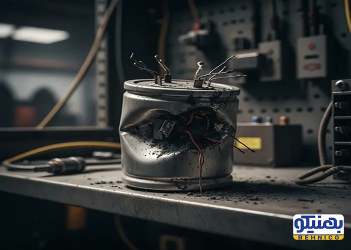 علت انفجار و سوختن خازن صنعتی در کنار اینورتر