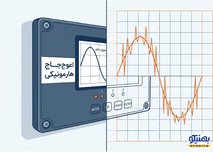 قایسه موج ولتاژ سالم و اعوجاج هارمونیکی ناشی از رزونانس