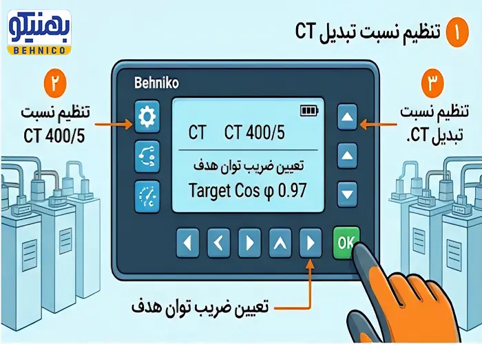 تنظیم نسبت تبدیل CT